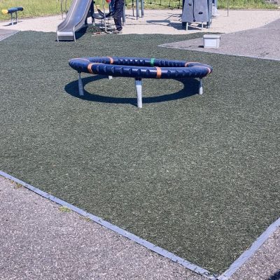 Rubber Mulch Play Area Surface Being Spread